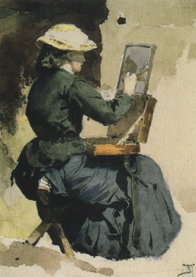 Retrato N.V. Yakunchikova (Polenova) para el estudio