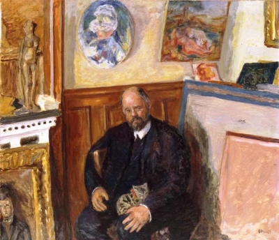 Retrato de Ambroise Vollard con un gato