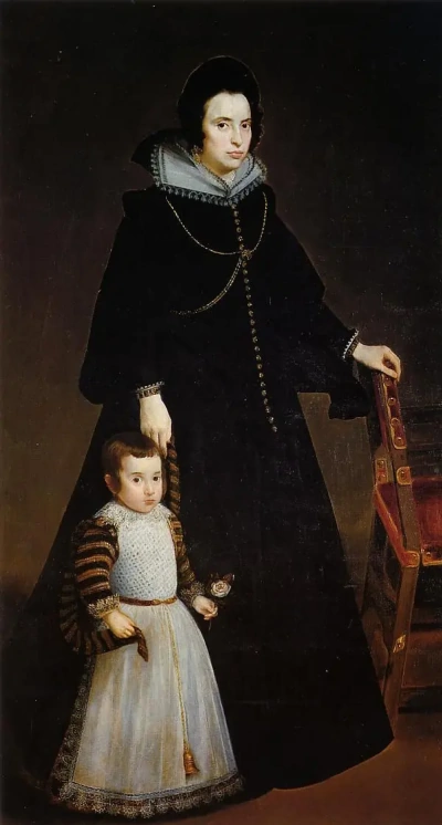 Retrato de Antonia de Penarrieta y Galdós y su hijo Luis