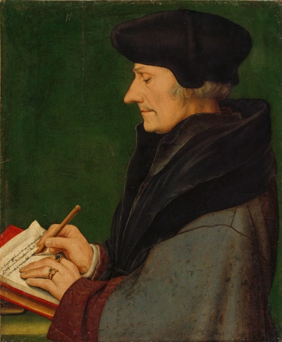Retrato de Erasmo de Rotterdam.