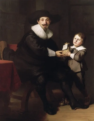 Retrato de Jan Pellicone con su hijo Gaspar
