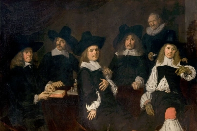 Retrato de grupo de los regentes del asilo para ancianos en Harlem.