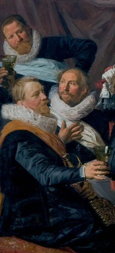 Retrato de grupo de oficiales de una compañía de fusileros de sv. George Fragmento 3