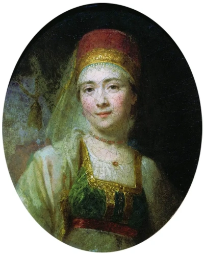 Retrato de la campesina Torzhkovskaya Aksinya.