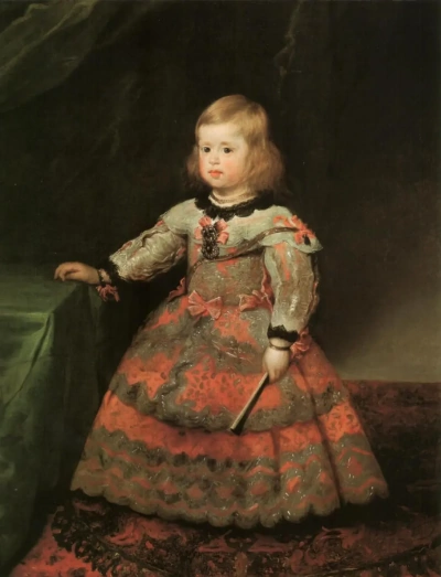 Retrato de la infanta Margarita en un vestido rosa