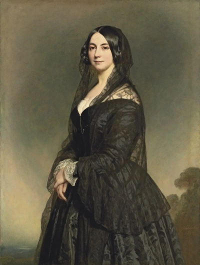 Retrato de la señora en vestido negro