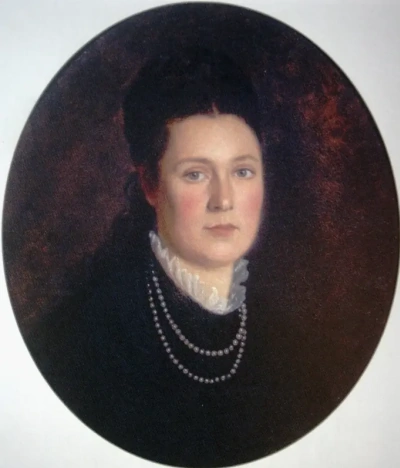 Retrato de un desconocido en un vestido negro.