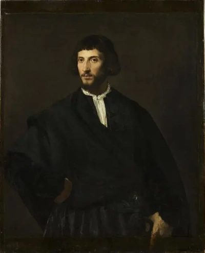 Retrato de un hombre con la mano en el cinturón (Titian Vecelli) ️ ...