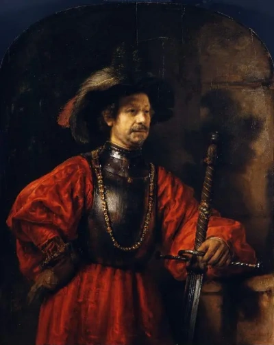 Retrato de un hombre en ropa militar.