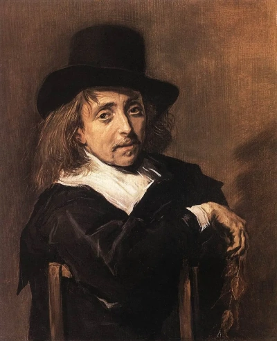 Retrato de un hombre sentado con una rama en la mano (Frans Hals) ️ ...