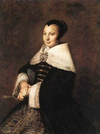 Retrato de una mujer con abanico.