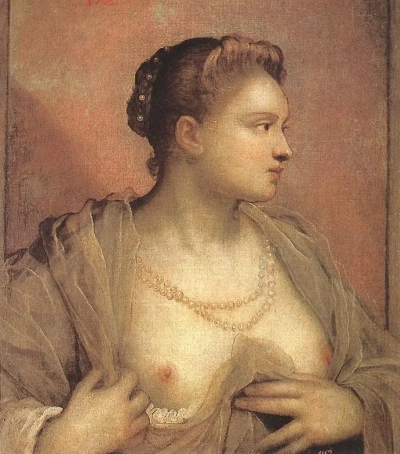 Retrato de una mujer con el busto al descubierto