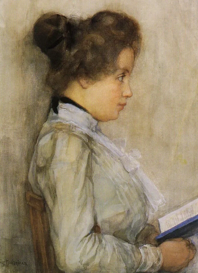 Retrato de una mujer con un libro