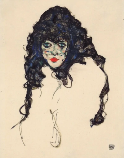 Retrato de una niña con pelo largo