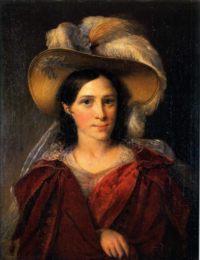 Retrato de una pelerina roja desconocida (Baronesa Wimpfen?)