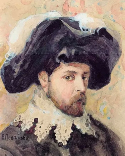 Retrato del artista A.Ya.Golovin en traje español