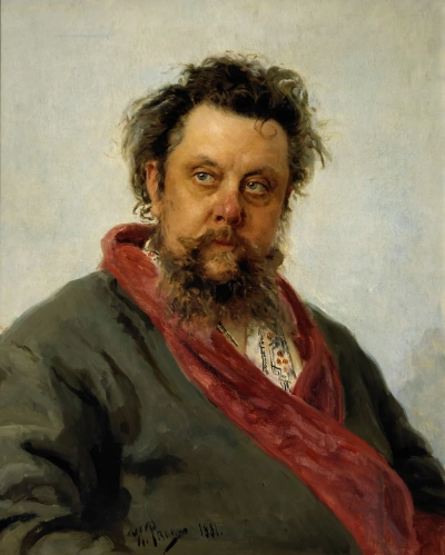 Retrato del compositor M. P. Mussorgsky