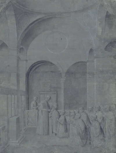 Sacerdotes y dux en la ceremonia de la iglesia