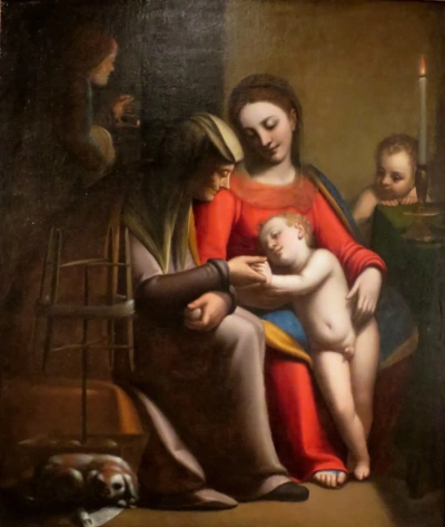 Sagrada Familia con Santa Ana y Juan el Bautista
