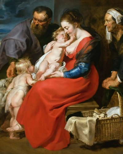 Sagrada Familia con Santa Isabel y San Giovannino