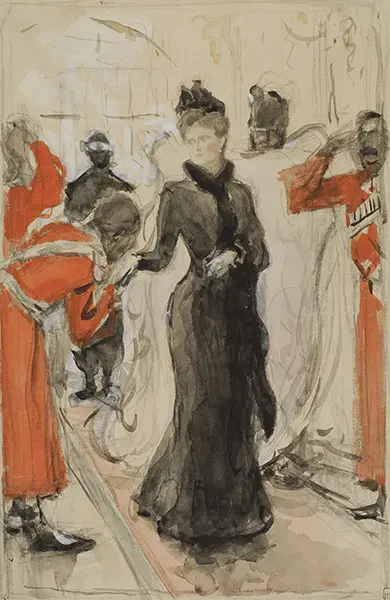 Salida de la emperatriz Alexandra Feodorovna de los matins