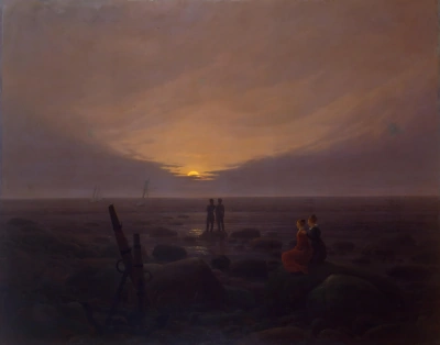 Salida de la luna en el mar
