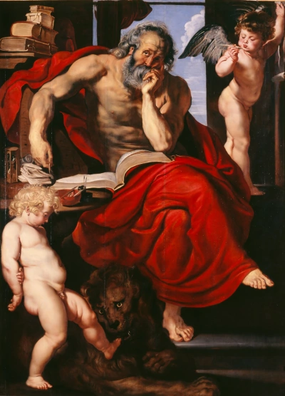 San Jerónimo en su celda.