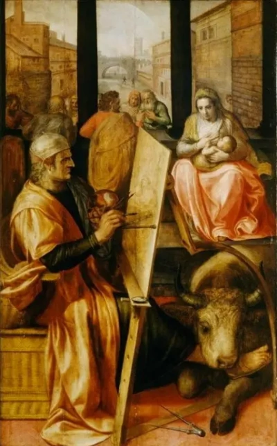 San Lucas pintando a la Virgen.