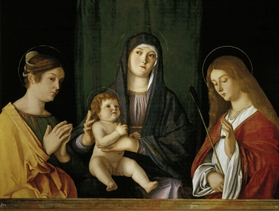 Santa Catalina y Santa Úrsula con el Niño Jesús.