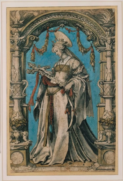 Santa Kunigunda con crucifijo.