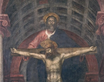 Santa Trinidad Fragmento Cristo y Dios Padre.