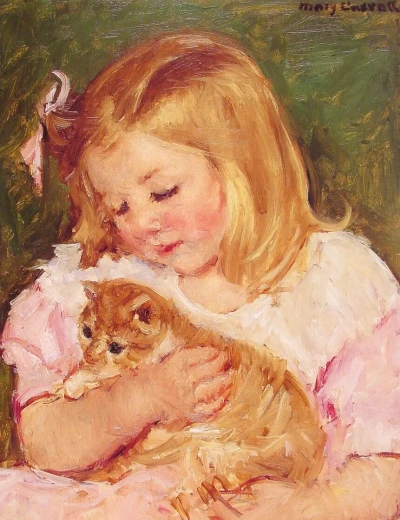 Sara con un gato