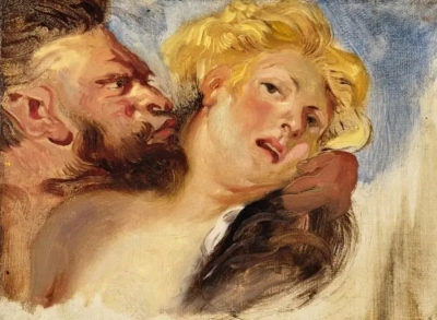 Sátiro y ninfa (después de Rubens)