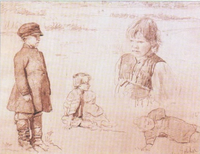 Sketches of Peasant Children. Abramtsevo