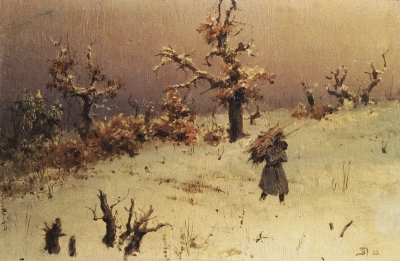 Soldier Carrying a Bundle of Wood.