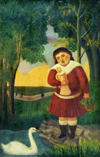 The Girl with the Doll in the Landscape