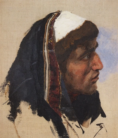 The Head of a Young Man on a Blue Cloth.