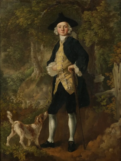 The Knight with His Dog in the Forest
