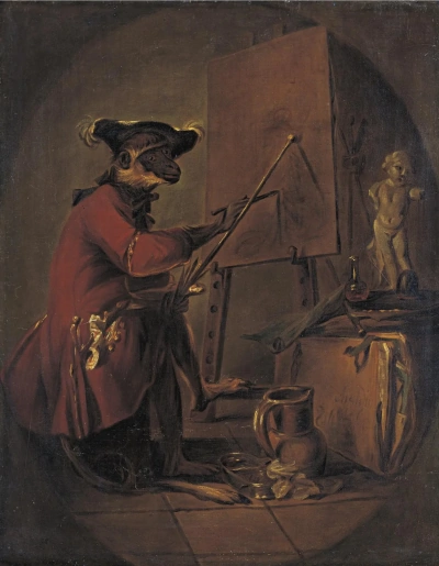The Monkey Painter (The Oval)