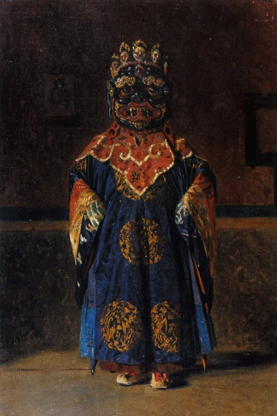 The Red Sect Lama Wearing Full Vestment. Study for Voyage to India series.