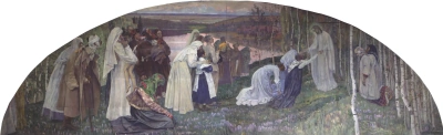 The Way of Christ. The painting of the Church of the Intercession of the Virgin in the Refectory of the Marfo-Mariinsky Convent in Moscow.