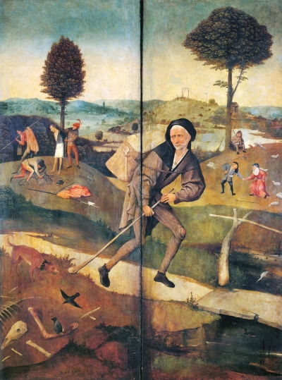 The hay-cart. Los paneles exteriores de un tríptico. The wanderer