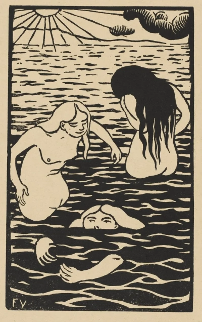 Tres bañistas