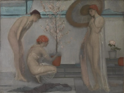 Tres formas: gris y rosa.