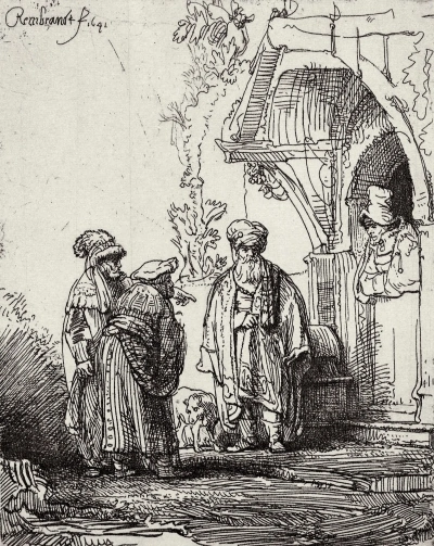 Tres personas vestidas con trajes orientales.