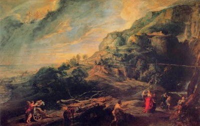 Ulises y Nausícaa en la isla de Feécav