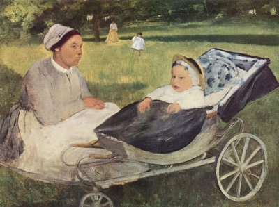 Un niño con una institutriz. Retrato de Henri Valpincon en la infancia