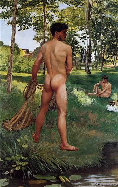 Un pescador con red.