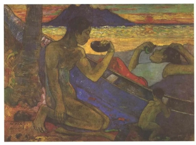 Una canoa (Familia tahitiana)