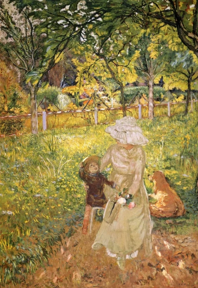 Una mañana soleada. Lucy Hessel y Denise Natanson en el jardín de Le Pavillons